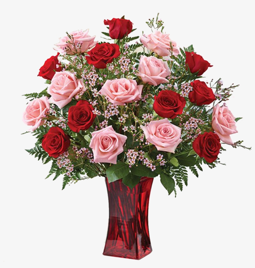 Red & Pink Roses Bouquet - Teleflora Bold Elegance Bouquet, transparent png #4273088