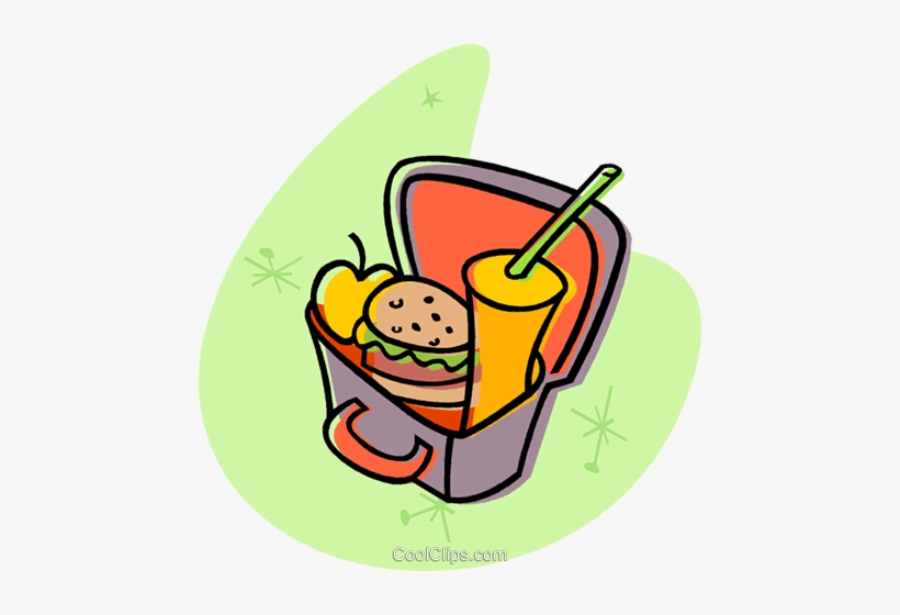 Lunch Box With A Hamburger Royalty Free Vector Clip - Lunch Time, transparent png #4273092