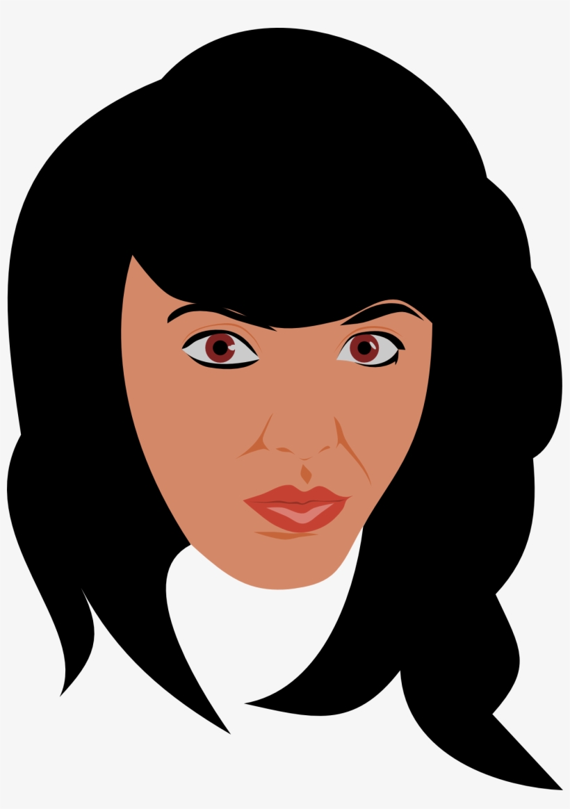 Drawing Of Beautiful Woman With Long Dark Hair And - Una Cabeza De Mujer, transparent png #4273172