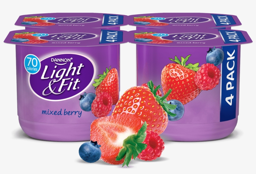 Nonfat Yogurt Mixed Berry - Light And Fit Yogurt Mixed Berry, transparent png #4273292