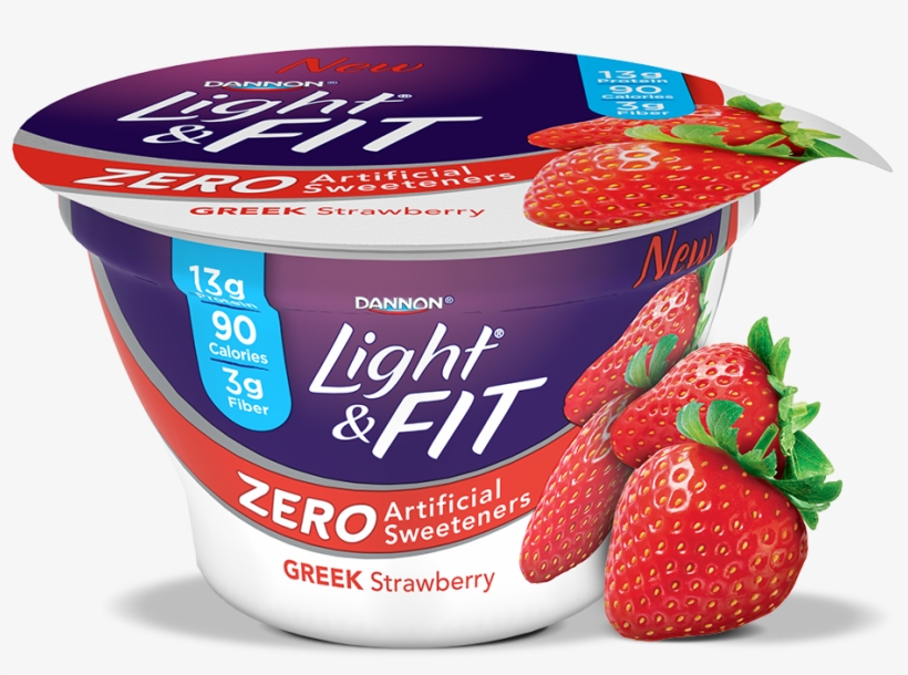 Strawberry Greek Yogurt Without Artificial Sweeteners - Light And Fit No Artificial Sweeteners, transparent png #4273428