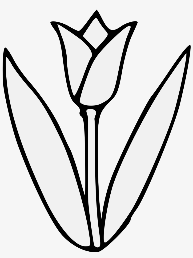 Tulip Flower Free Png Transparent Images Free Download - Tulip's Leaves Clipart Black And White, transparent png #4274420