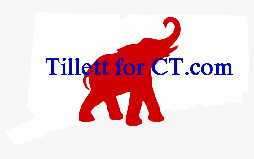 T4ct Red Elephant Wht Ct Raised Trunk Transpt Bckgrnd - Connecticut Republican Party, transparent png #4274424
