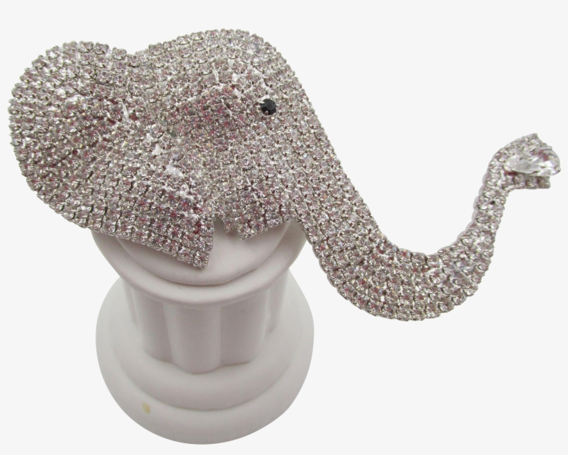 Vintage Signed Butler And Wilson Elephant Trunk Up - Butler & Wilson, transparent png #4274518