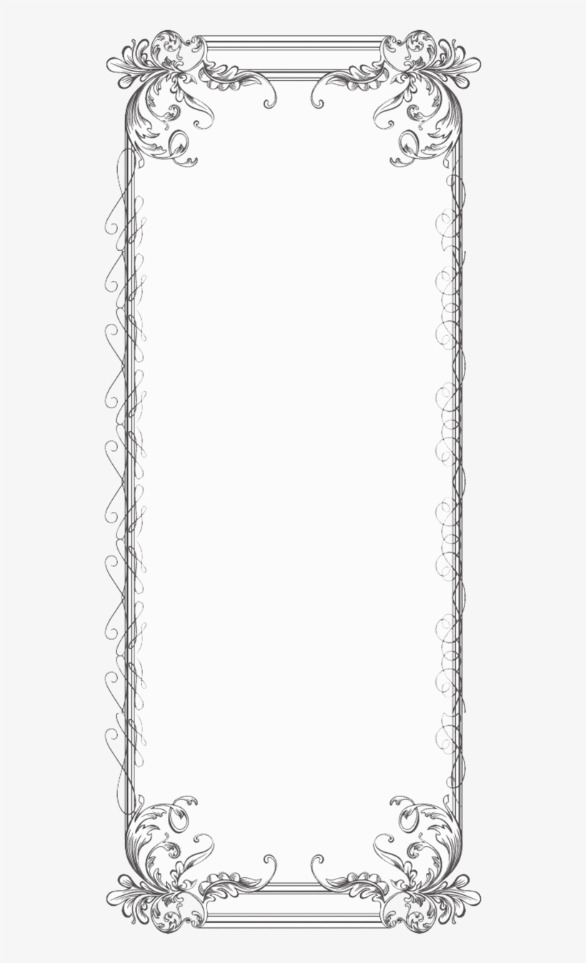 Custom Vintage Frame Two By Kingoftheswingers - European Pattern Line Art Shower Curtain, transparent png #4274814