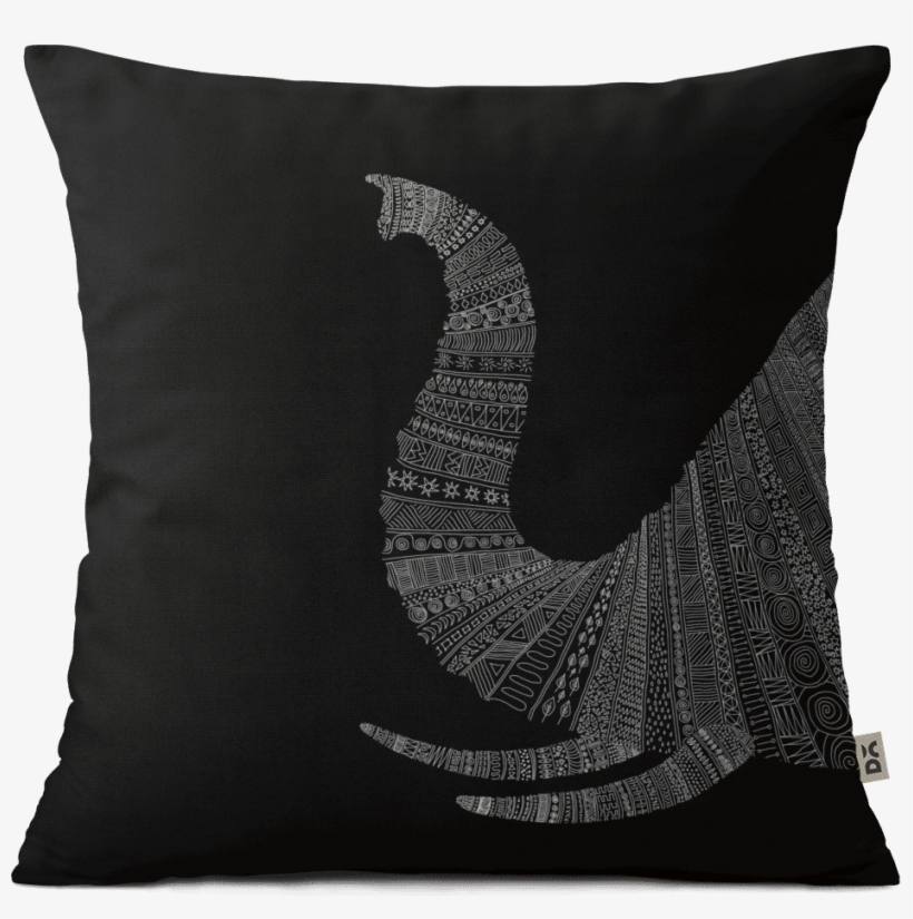 Dailyobjects Aztec Elephant Trunk 12" Cushion Cover - Giclee Print: Elephant Blue By Florent Bodart : 32x24in, transparent png #4275068