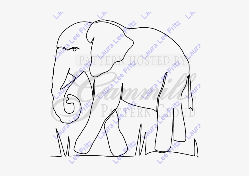 Elephant With Curled Trunk - Drawing, transparent png #4275451