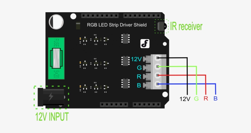 Rgb Led Strip Driver Shield - Led Strip Ir Arduino, transparent png #4275705