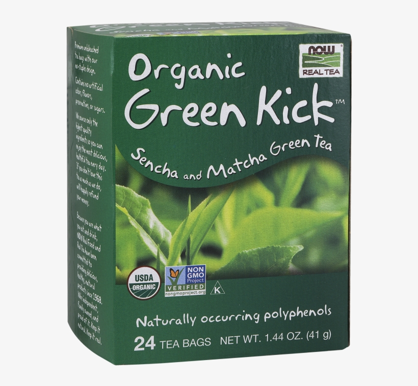 Green Kick™ Tea, Organic - Now Foods Green Kick Tea (24 Teabags), transparent png #4276449