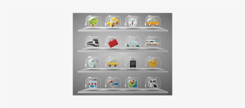 Cute Travel Icons Collection,transparent Glass Button - Vector Graphics, transparent png #4276500
