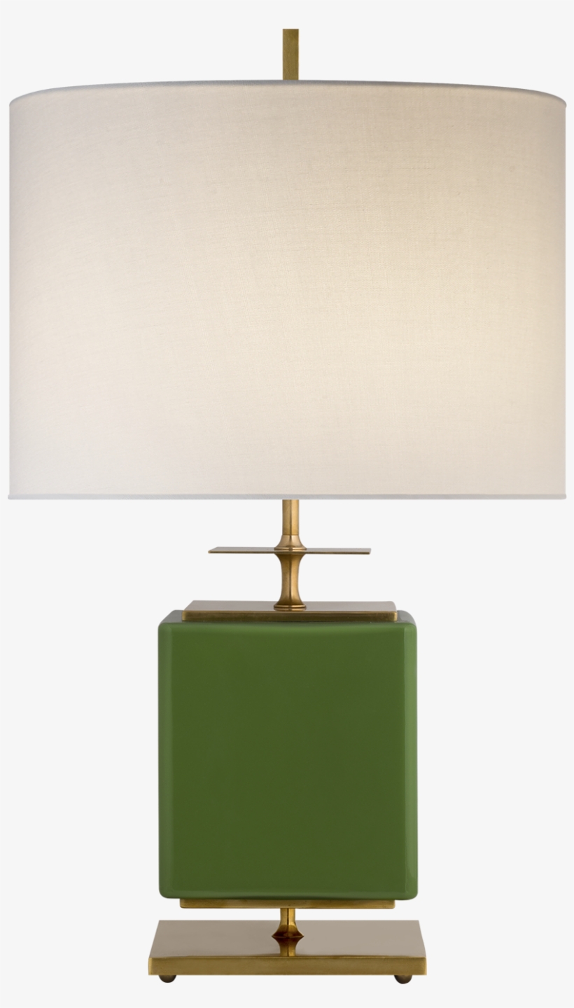 Beekman Small Table Lamp In Green Reverse Painted Glass - Kate Spade Beekman Small Table Lamp (lighting), Green/cream, transparent png #4277102