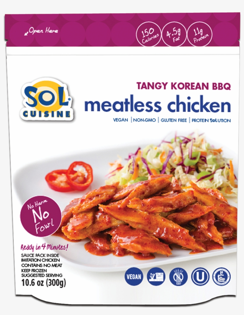 Tangy Korean Bbq Meatless Chicken - Sol Cuisine Korean Bbq, transparent png #4277237