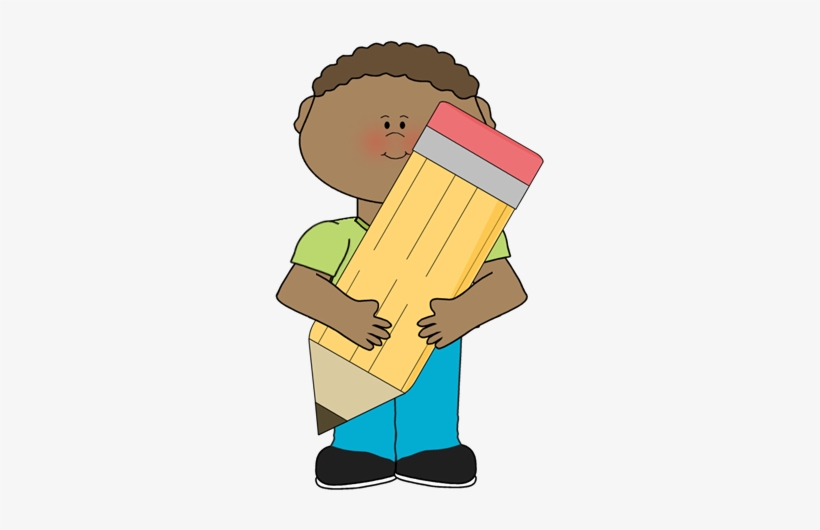 Boy Holding Pencil Clip Art - Writing Clipart My Cute Graphics, transparent png #4277242