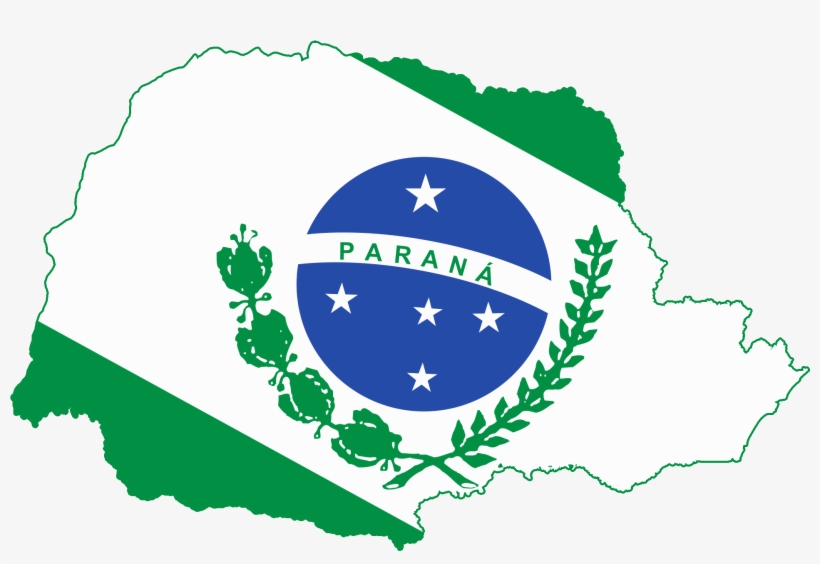 Flag Map Of Parana - Flag: Paraná, transparent png #4277540