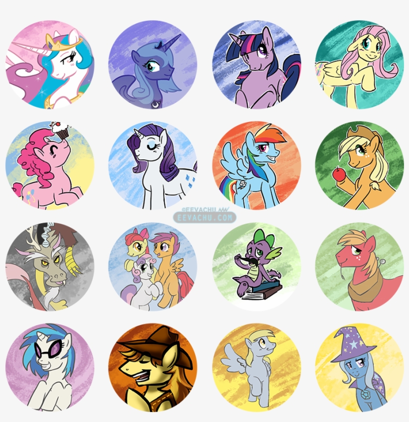 My Little Pony - My Little Pony Buttons, transparent png #4277589