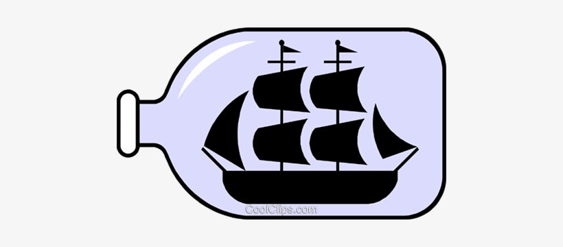Ship In A Bottle Royalty Free Vector Clip Art Illustration - Ship In A Bottle Clipart, transparent png #4278261