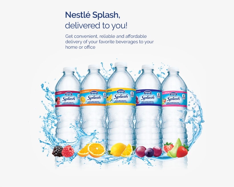 Nestle Water Bottle Png Download - Nestle Splash Water Beverages With Natural Fruit Flavors,, transparent png #4279057