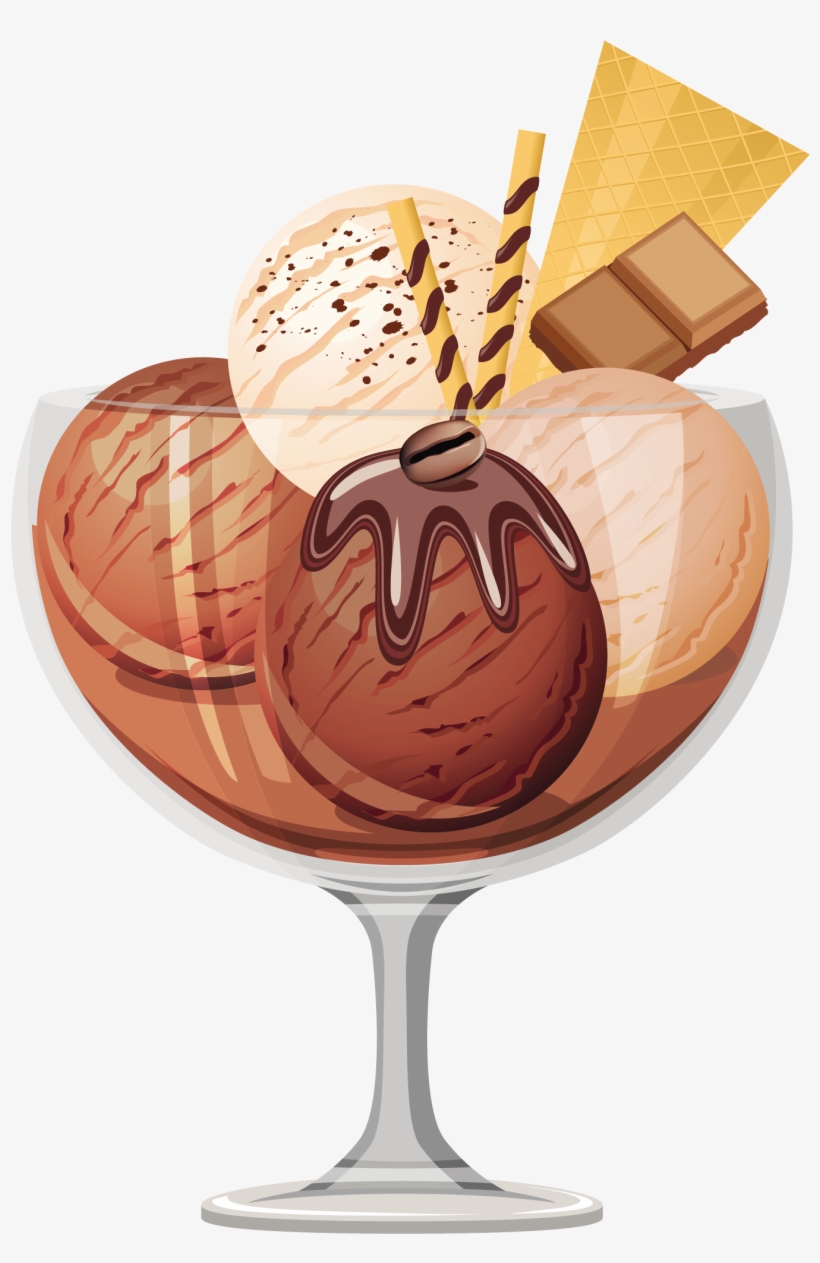 Transparent Chocolate Ice Cream Sundae Picture - Chocolate Ice Cream Vector Png, transparent png #4279288
