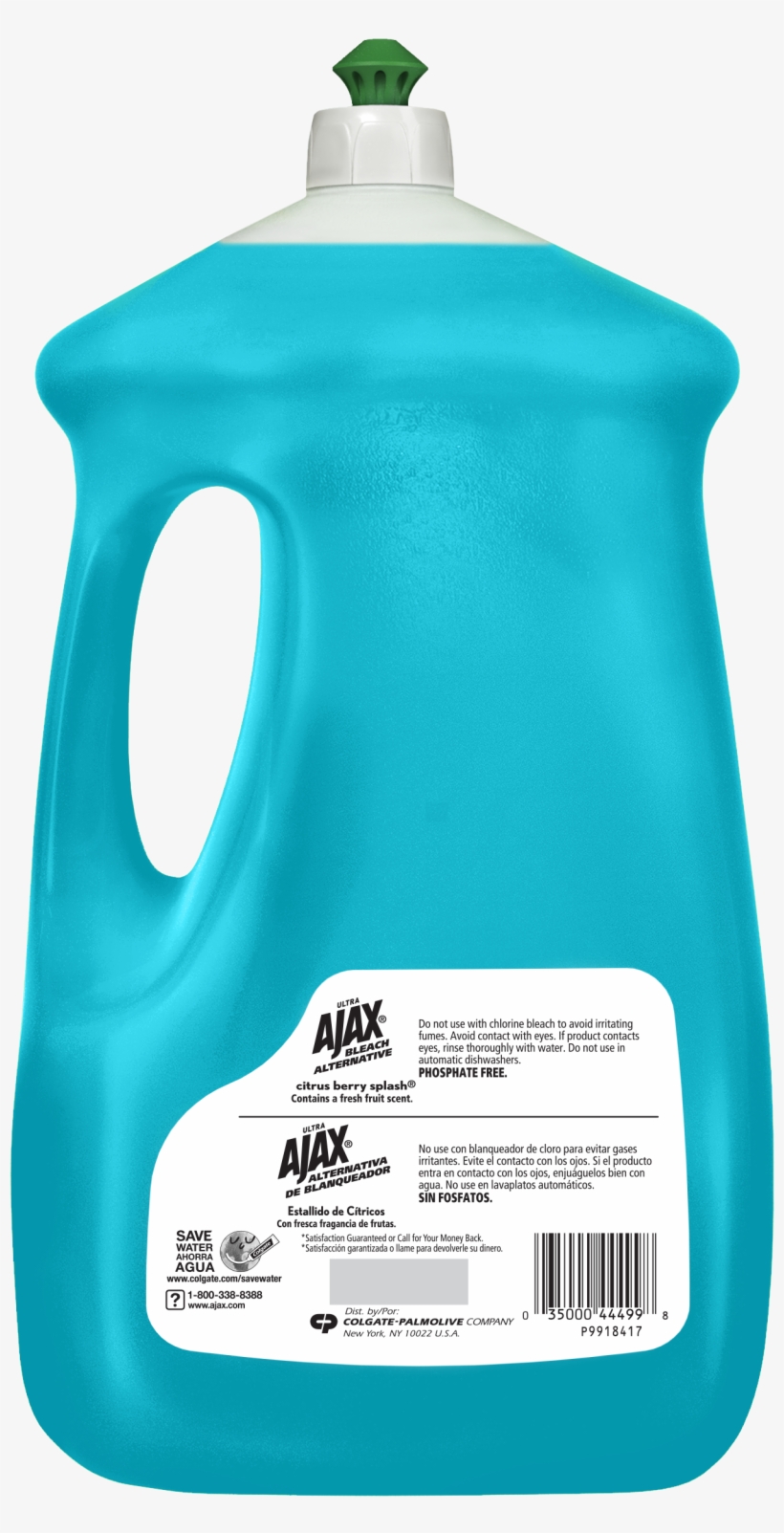 Ajax Ultra Triple Action Liquid Dish Soap, Bleach Alternative - Washing, transparent png #4279400