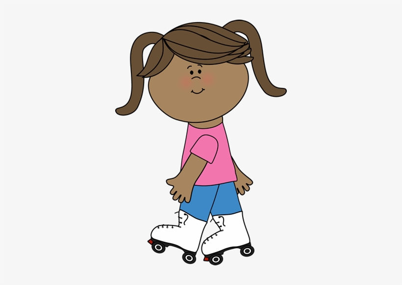 Falling Clipart Roller Skating - Girl On Roller Skates Clipart, transparent png #4279552