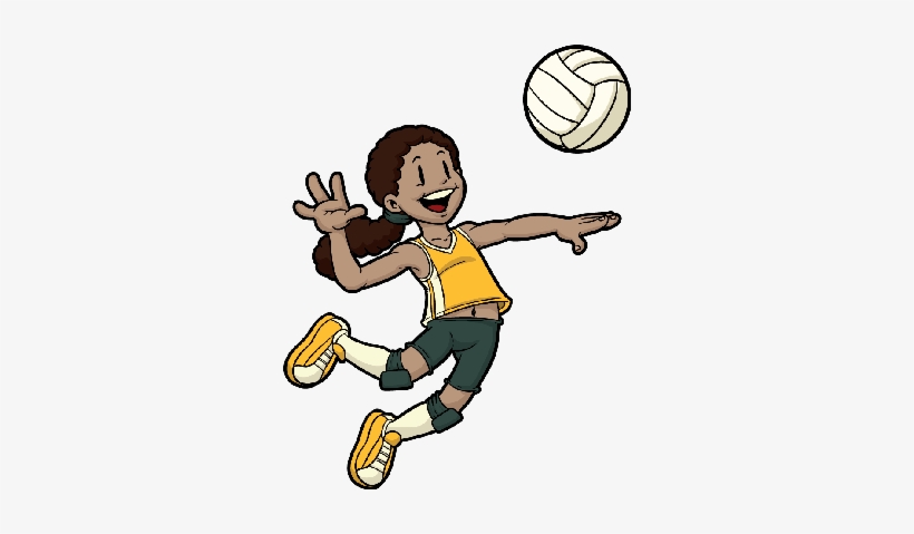 Volleyball Player - Girl Playing Volleyball Cartoon, transparent png #4279884