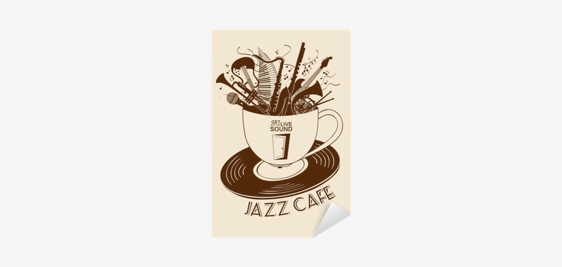 Jazz Cafe Concept With Musical Instruments In A Cup - Jazz, transparent png #4279997