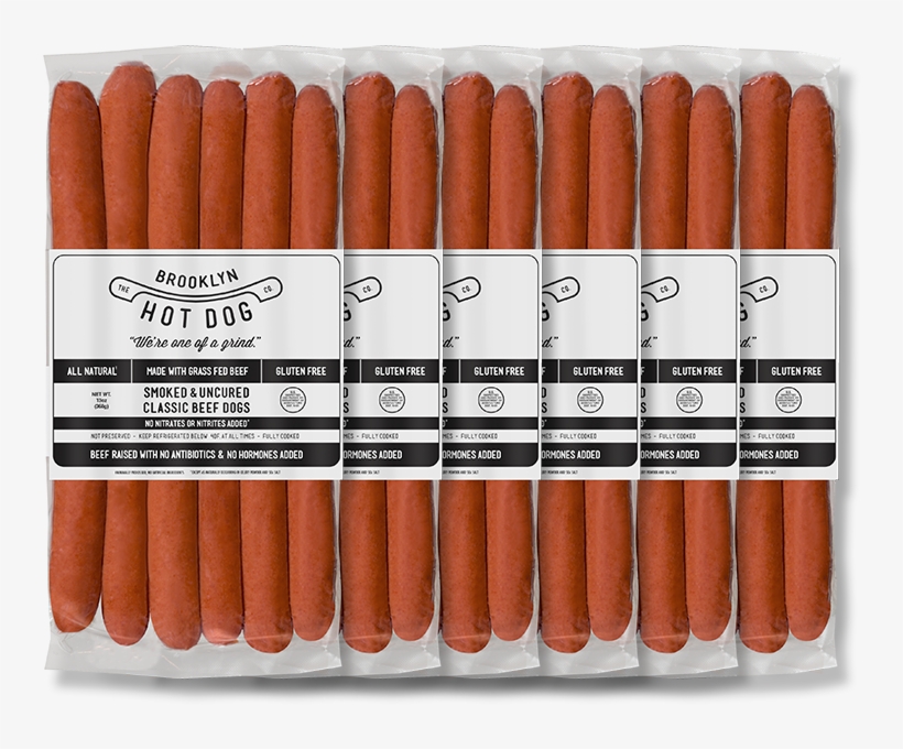 Brooklyn Hot Dog Company Classic Beef Hot Dogs, 13, transparent png #4281252