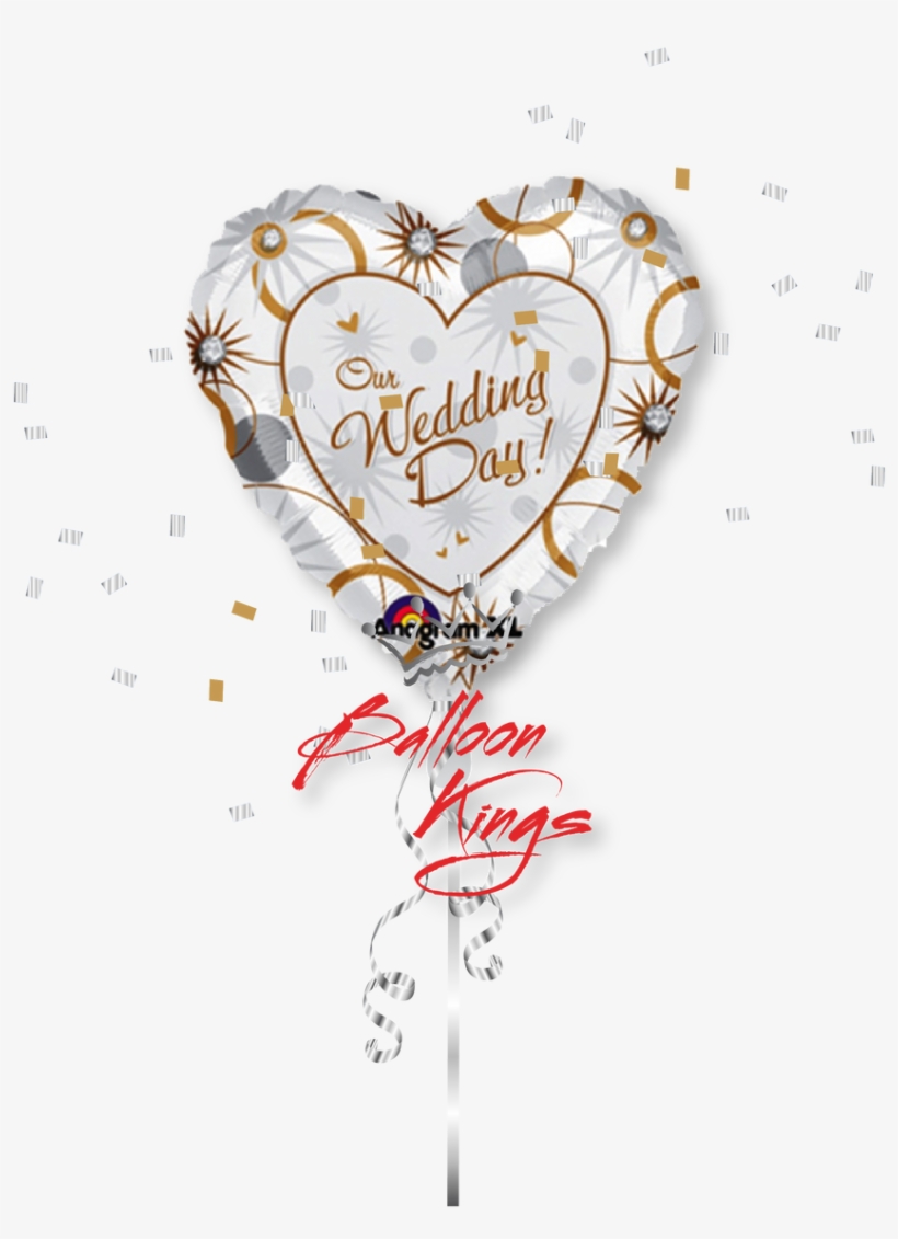 Our Wedding Day - 18" Our Wedding Day Mylar Balloon - Mylar Balloons, transparent png #4282104