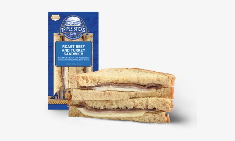 Roast Beef & Turkey Wedge Sandwich - Sandwich, transparent png #4282129
