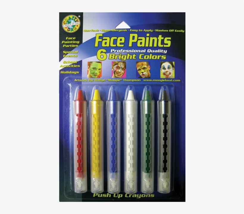 Face Paint Push-up Crayons Bright - Crafty Dab Face Paint Push Up Crayons 6/pkg-bright, transparent png #4282872