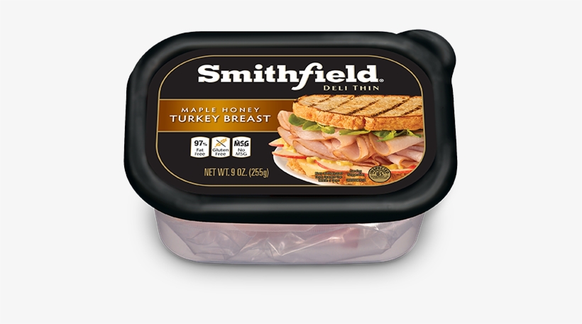 Maple Honey Turkey Breast Deli Thins Tub - Smithfield Ham, Cooked, Deli Thin - 9 Oz, transparent png #4282974