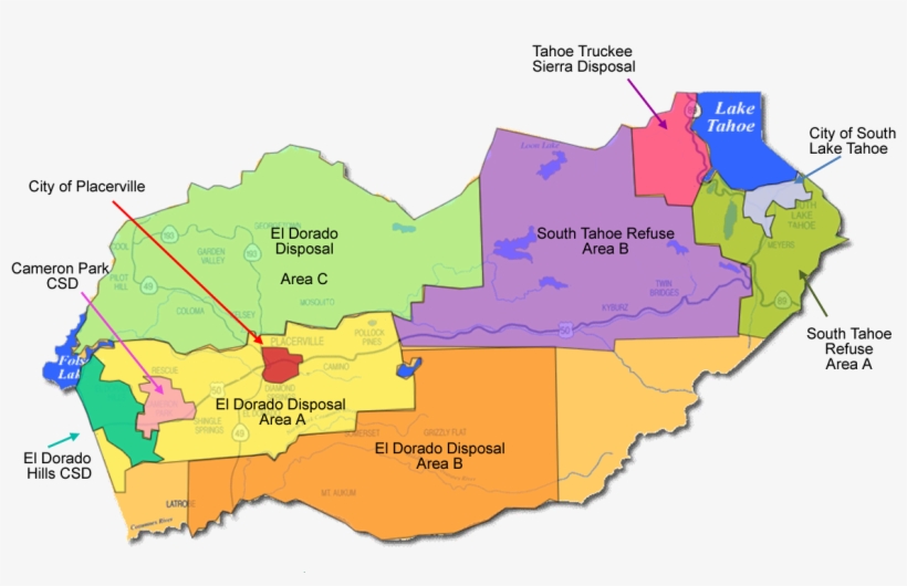 Image Of Franchise Area Map - El Dorado County School District Map, transparent png #4283952