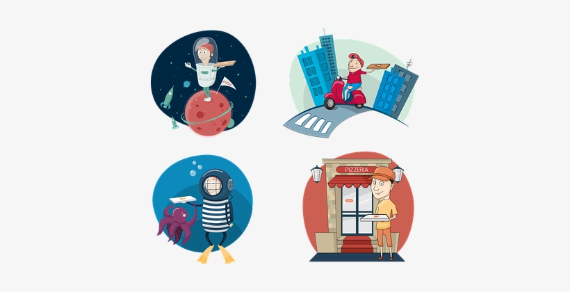 Pizza Courier Delivery Fast Italian Food R - Delivery, transparent png #4284244