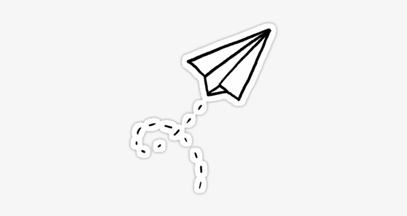 "paper Plane" Stickers By Leah Flores - Paper Airplane Sticker, transparent png #4284298