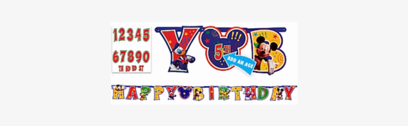Mickey Mouse Add An Age Letter Banner - Mickey Mouse Decorating Kit Birthday Party Supplies, transparent png #4285352