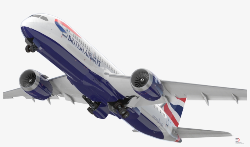 Boeing 787-8 Dreamliner British Airways Rigged 3d Model - British Airways Plane Transparent, transparent png #4285583