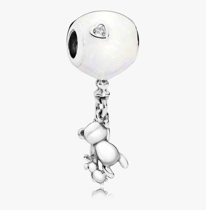Charm Ursinho De Pelúcia Com Balão Prata - - Pandora Balloon Charm, transparent png #4285684