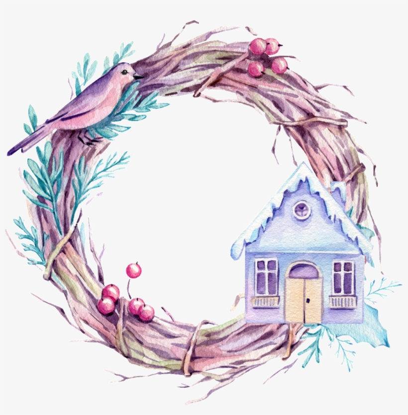 Hand Painted Fairy Tree Wind Tree Vine House Weaving - Christmas Day, transparent png #4286213
