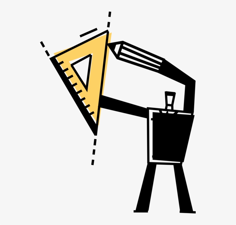 Vector Illustration Of Draftsman Or Draughtsman Prepares - Illustration, transparent png #4286773