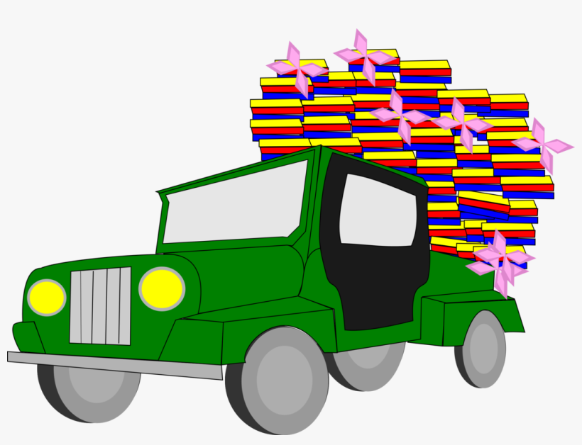 Jeep Green Vector Png Clip Arts - Car With Four Wheels Clipart, transparent png #4286891