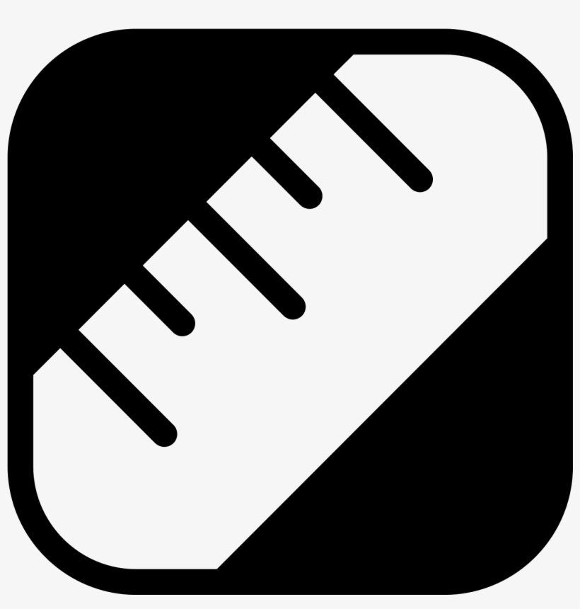 This Icon Is Depicting A Ruler Tilted Diagonally And - Icon, transparent png #4286992