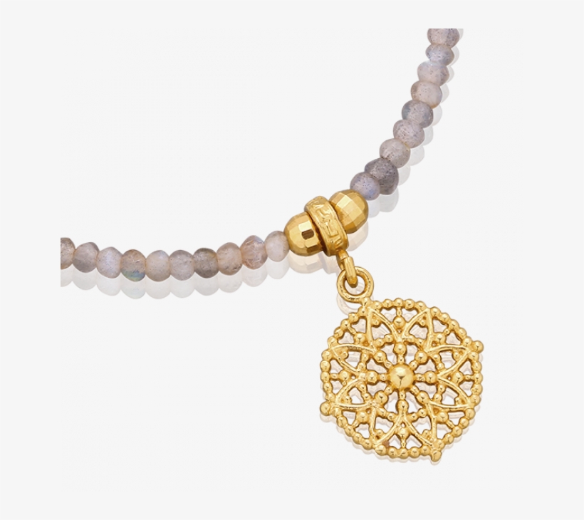 Grey Labradorites Bracelet With Gold Beads And Emma - Bransoletka Z Labradorytów, transparent png #4287200