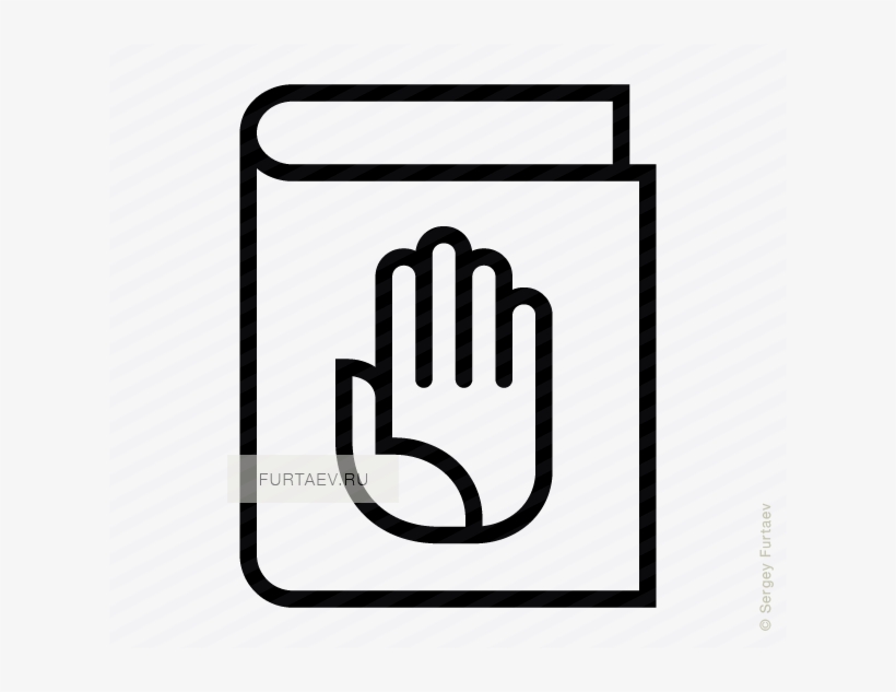 Vector Icon Of Closed Book With Hand On Cover - Blessing Icon, transparent png #4287231