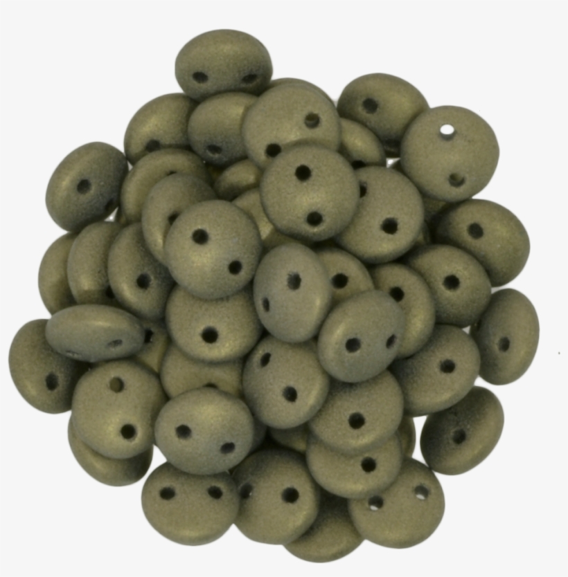 50 Czechmates 6mm Two Hole Lentil Metallic Suede Gold - Bead, transparent png #4287258