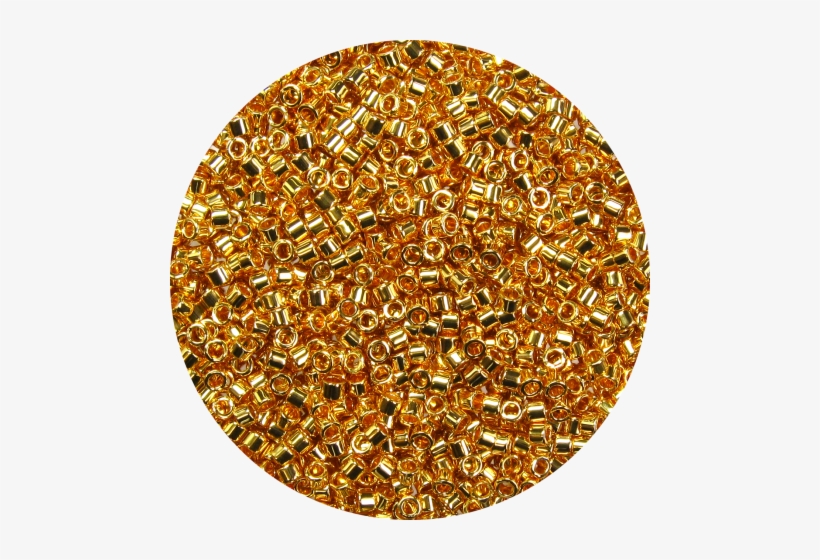 22k Gold Plated 11/0 Delica Seed Beads - Circle, transparent png #4287382