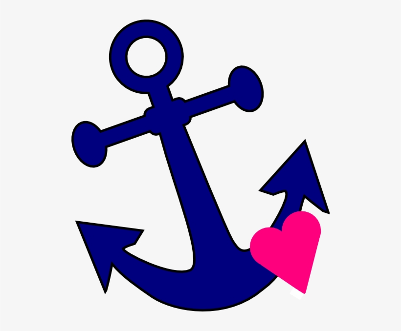 Anchor With Heart Clip Art At Clker Com Vector Clip - Pink Nautical Clip Art, transparent png #4287383