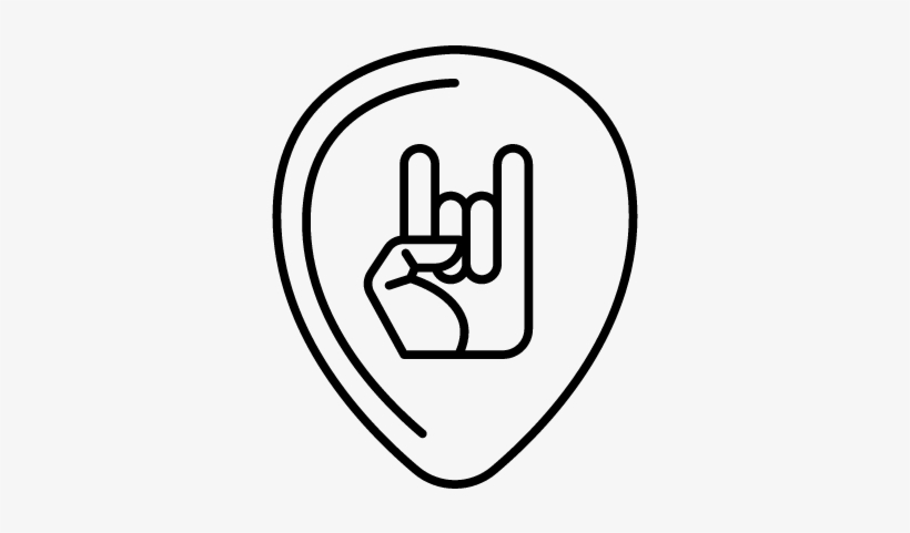 Guitar Plectrum With Hand Vector - Logo Heavy Metal Svg, transparent png #4287700