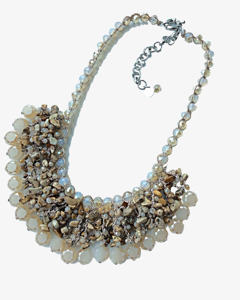 Designer Handmade Glass Bead Statement Necklace By - Necklace, transparent png #4287975