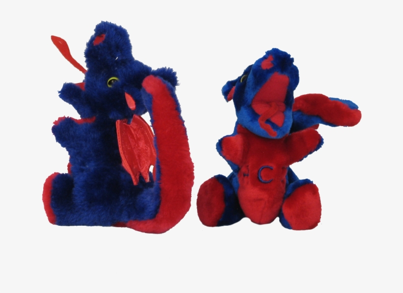 Stuffed Dragons In Royal Blue And Red Fabric - Red, transparent png #4288182