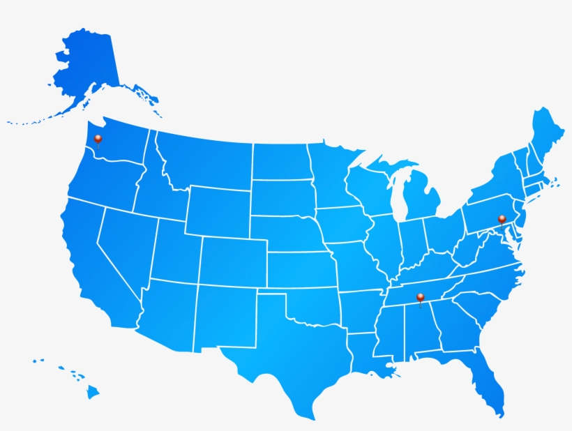 Us Map Locations 3 Transparent Bg - Us Map Transparent Background, transparent png #4288474